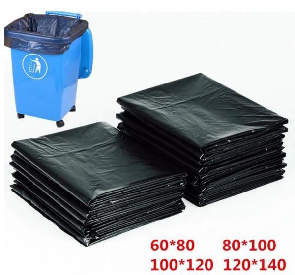 Quality HDPE Material Flat Recyclable Garbage Bags Embossed Surface Black Colour for sale