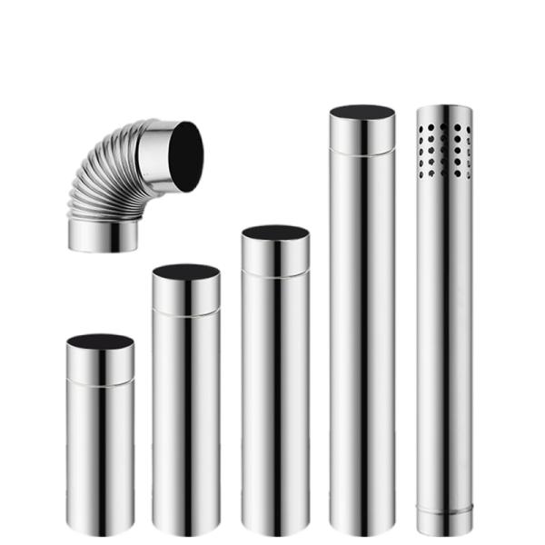 Wall Hanging Furnace Smoke Pipe Elbow Chimney Double Layer Stainless Steel 304