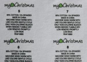 Nontoxic Printable  Heat Transfer Garment Labels Washable Oem Designs