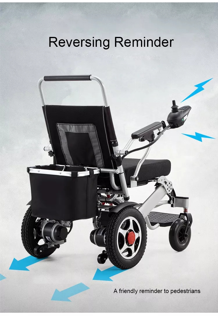 Lithium Battery Lightweight Electric Wheelchairs Folding Fully Automatic Breathable