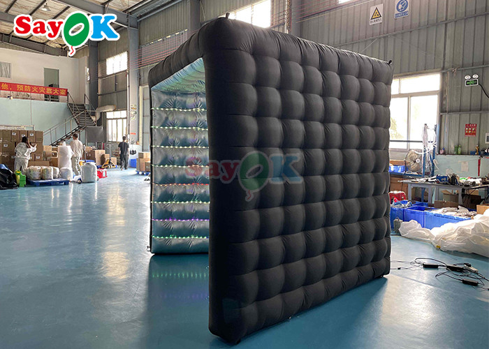 Oxford Inflatable Photo Booth For Birthday V Shape Photo Booth Enclosure Backdrop Stand With Light