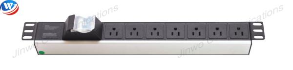 Quality Overload Surge 7 Outlet PDU Power Distribution Unit Sliver Aluminum Shell for sale