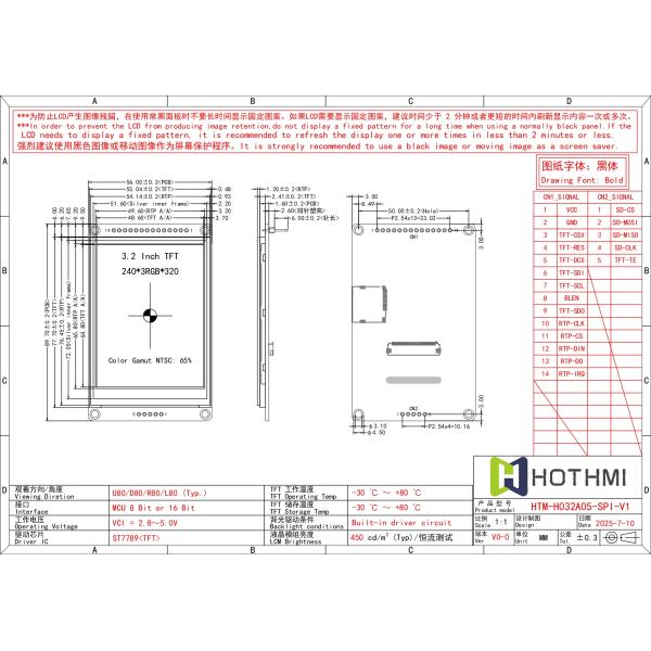 3.2" IPS TFT LCD Display Module | SPI Interface With ST7789 With resistive touch
