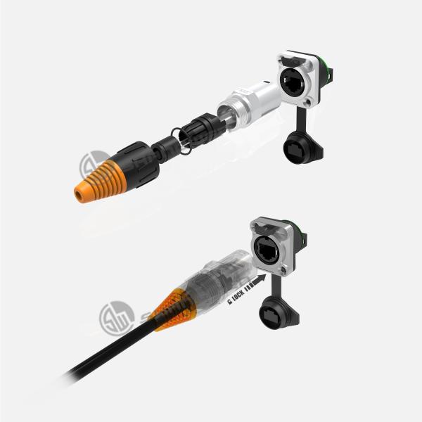 Rj45 Socket Outdoor 8 Pin Female Plug ethernet chassis connector CAT5\6