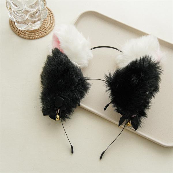 GLH058 Kitty cat ears girl headband Little wild cat headdress bell cute headband sweet cool accessories