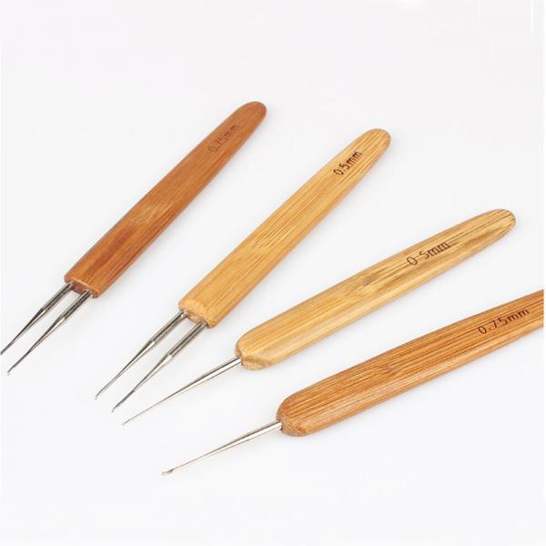 Quality Set Bamboo Knitting Needle Crochet Hook Light Double Pointed Bamboo Knit for sale