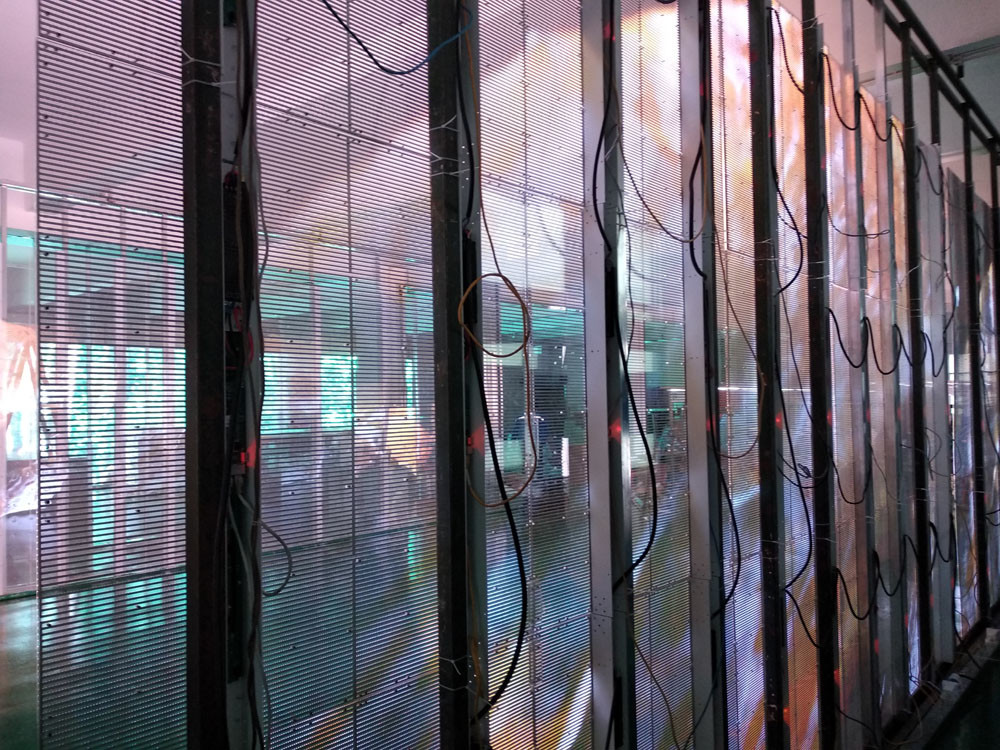 LED window display signs transparent led curtain display Shopping Windows Ads Player