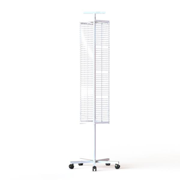 60 Hooks Gridwall Metal Floor Display Stands 6 Sides Grid Panel Spinner