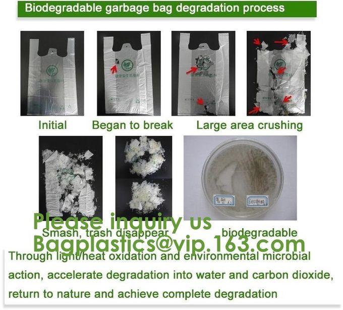 Eco friendly EN13432 Ok home compost certified 100% biodegradable compostable plastic T-shirt vest bag for shopping