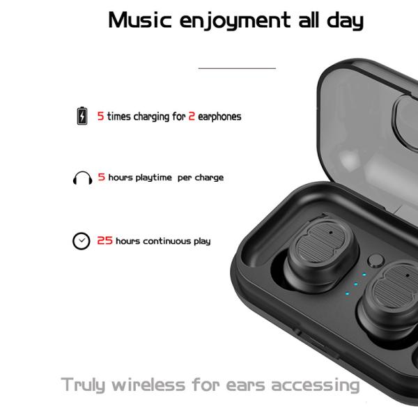Bluetooth 5.0 Earphone True Wireless Headphones Cordless Headphone Sports Earphones Handsfree Headset Earbuds with Mic