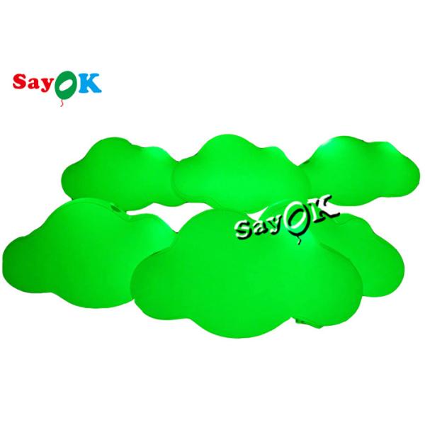 ROHS Custom Inflatable Products Ceiling Hanging PVC Cloud Balloon With LED Lights