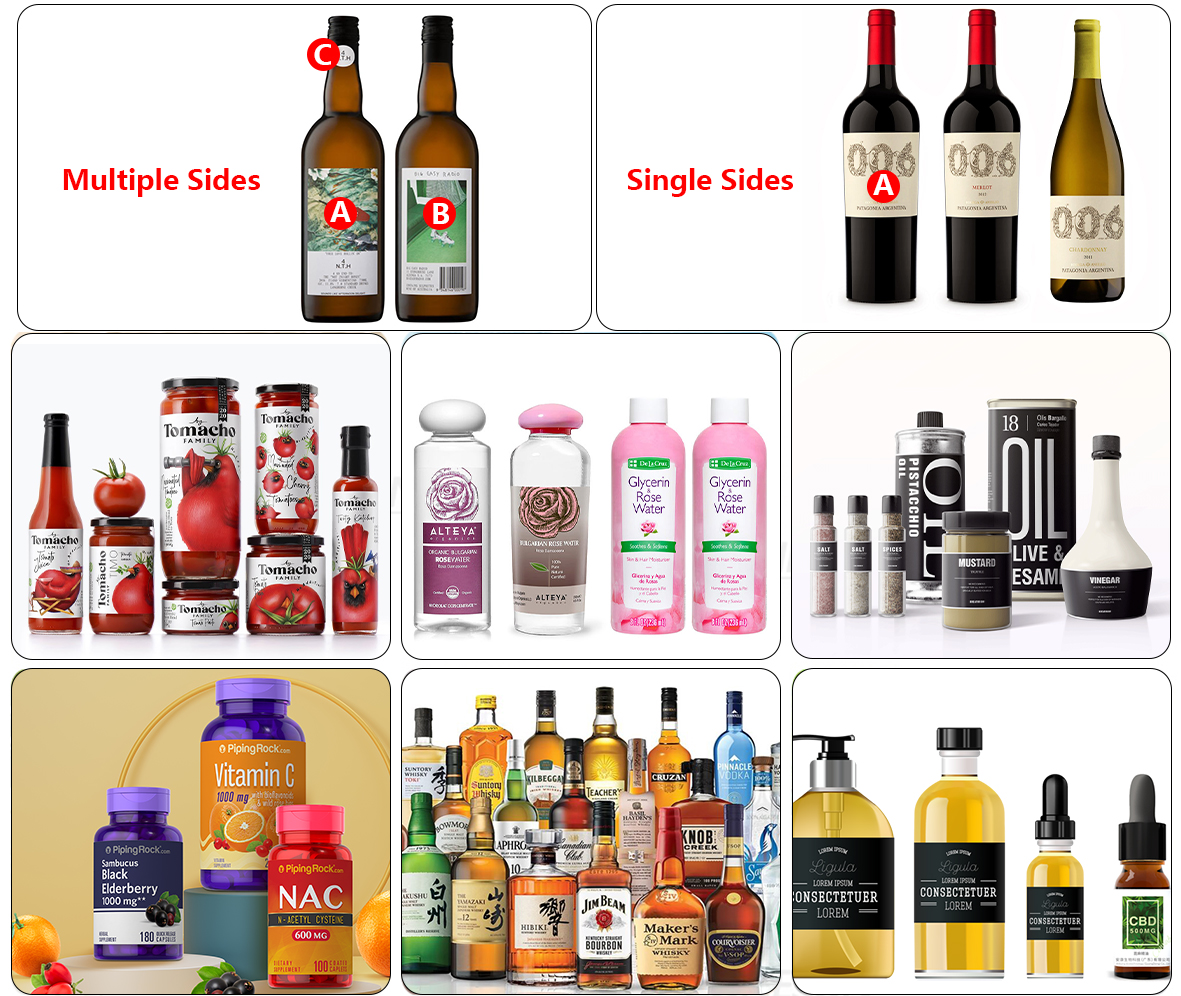 High Speed Date Printer Automatic Bottle Labeler Machine 60 Bottles/Min Capacity