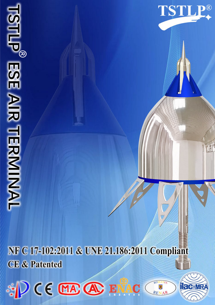 Overseas Residential Ese Lightning Rod With Installation Guide For References