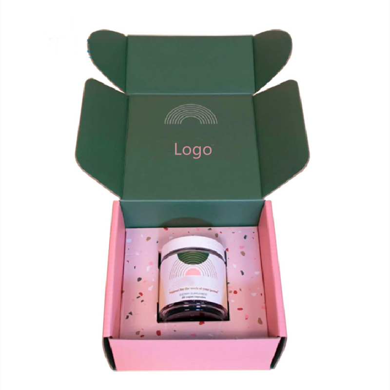 Custom Order Accepted Eco Corrugated Cardboard Cosmetic Candle Carton Box with Insert