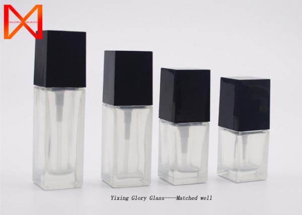Quality Slik Screen Print Airtight Cosmetic Container Set , Empty Cream Jars With Black Pump for sale