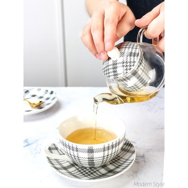 Custom Logo Artwork Ceramic Coffee Serving Stackable Pot And Cup Saucer For One Set