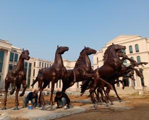 Garden bronze horse sculptures metal horse statues,casting bronze statues, China sculpture supplier