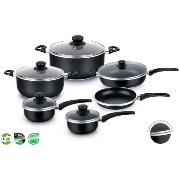 Kitchen Aluminum Cookware Set Non Stick PTFE and PFOA Free Oven Safe powder coating