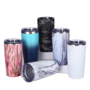China Exquisite Design Stainless Steel 20 Oz Tumbler Bulk With Lid And Straw Colored Powder Coated Wine Tumbler Double Wall Vacuum Insulated Easy To Clean wholesale