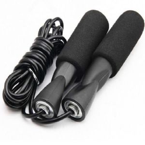 Black Adjustable Jump Rope / Aerobic Exercise Skipping Jump Rope Exercise