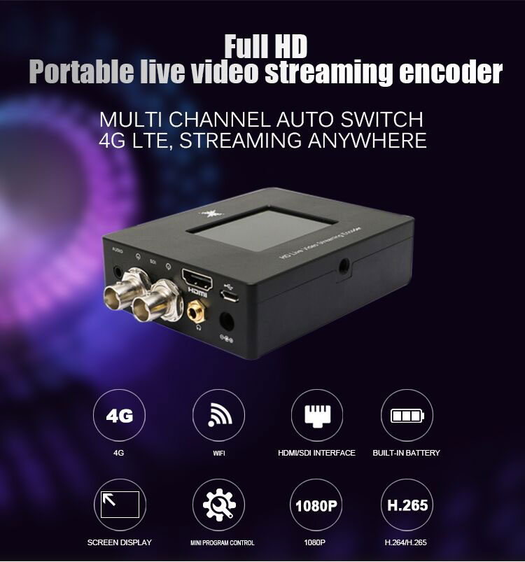 RTMP RTSP Streaming Server 4G Wifi Encoder for Fast and Stable Live Streaming