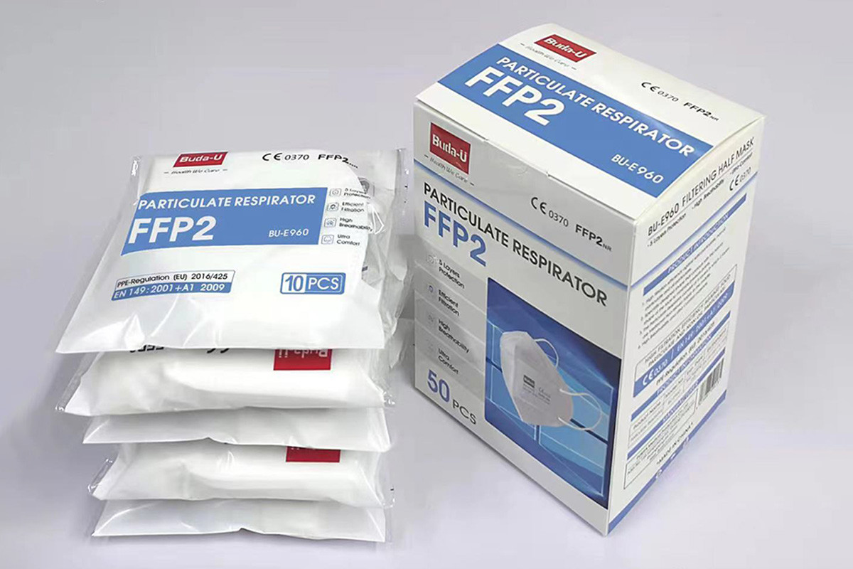 FFP2 Protective Face Mask , FFP2 Respirator Mask With Embossing Print , High Class And Special Look , CE0370