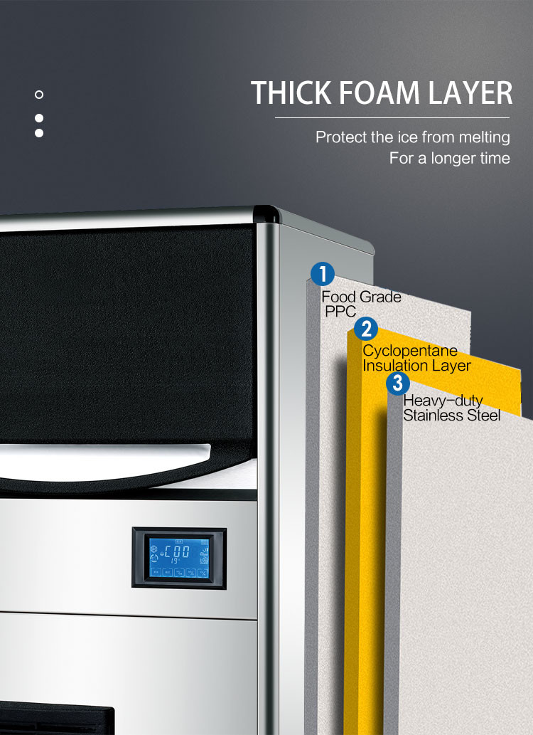 Home Use Factory 60KG/24H Cube Ice Maker Machine Full-Automatic Ice Bin Maker