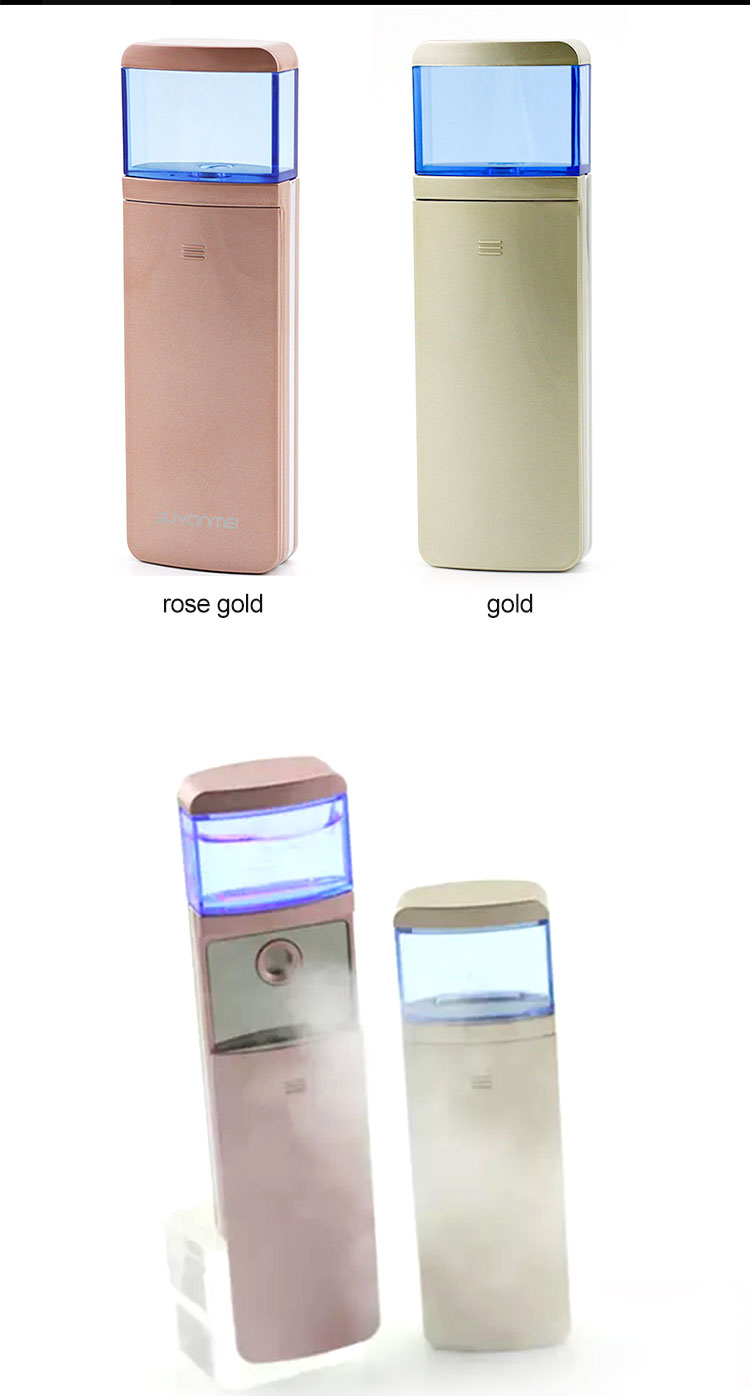 USB Rechargeable Nano Facial Mister , Textured Sliding Mini Handy Mist Sprayer