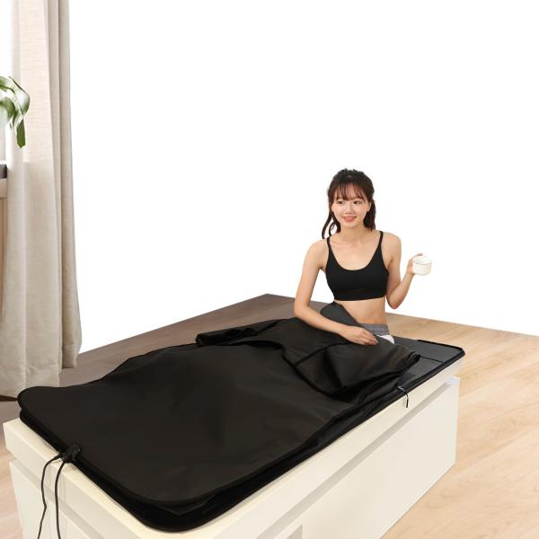 Quality Black Negative Ion Balls Far Infrared Sauna Mat with 12 Pieces Photon Lights for Potential Fat-Burning Effect for sale