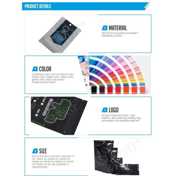 FDA Food Grade Food Packaging Bags Waterproof Plastic For Dipensary Packaging