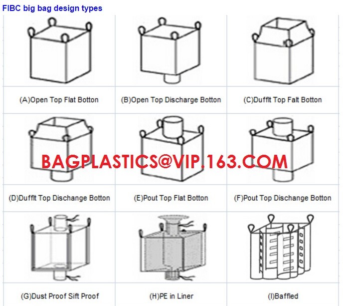 polypropylene woven plastic jumbo bag pp big bag for sand, building material, 500kg-1000kg PP Woven Jumbo Bag Big Bag wi