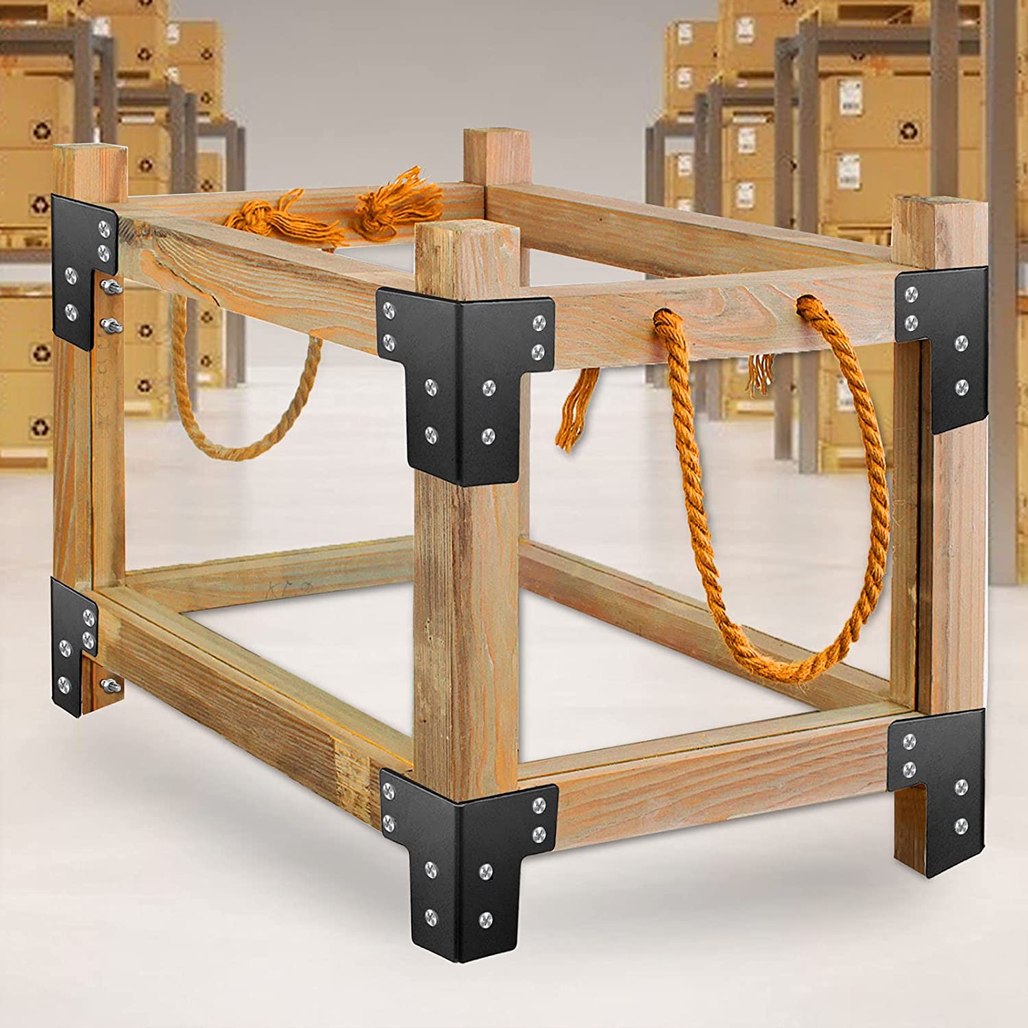 Powder Coated Steel Workbench Corner Brackets Kit for Sturdy Desk Platform Table