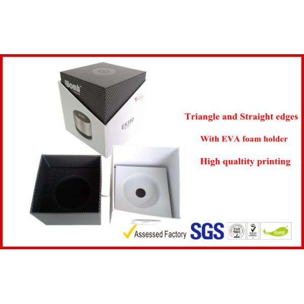 Rigid Mini Bluetooth Speaker Electronics Packaging , Hot Stamping Coated Paper Packaging With EVA Foam