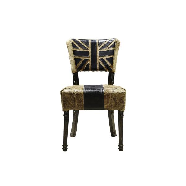 High Back Brown Leather Dining Chairs , Dining Room Table Chairs Hand Work Craft