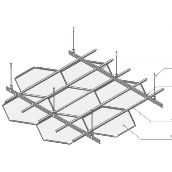 Suspension Aluminum Metal Ceiling Hexagonal