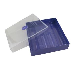 China Custom Purple Perfume Gift Box Printing With Transparent Vinyl Lid wholesale