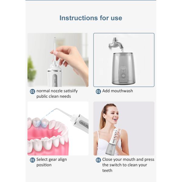 Lightweight Portable Oral Irrigator , 350ML Water Tank Automatic Tooth Flosser