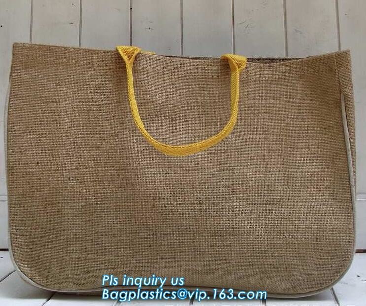 JUTE STORAGE BASKET WITH COTTON ROPE HANDLES,Burlap fabric jute toy storage basket for home storage organization bagease