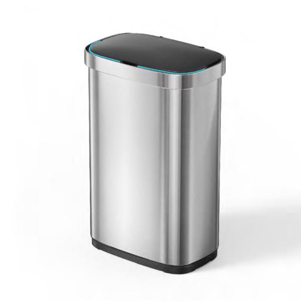 Quality Big Volume Steel Automatic Sensor Trash Bin Open Top Touchless Trash Can for sale