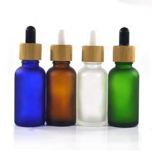 China 5ml 10ml 30ml 50ml 120ml Glass Dropper Bottle With Bamboo Collar for essential oil wholesale