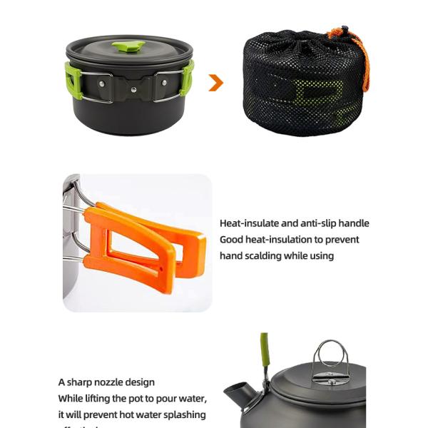 Camping Outdoor Cookware Sets Portable Folding Teapot Set