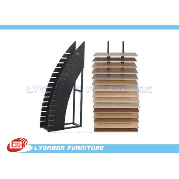 Durable Black OEM MDF Display Rack / Floor Dipslay Present For Shopping Center
