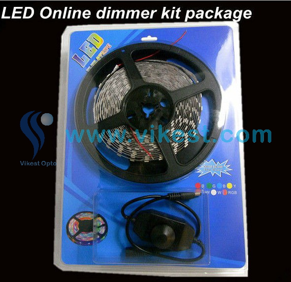 DC12V IP65 Warm White LED Strip+LED Dimmer+Power Adaptor