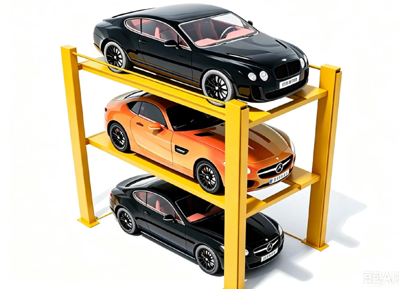 Stable 4 Post Triple Stacker Car Parking Lift With Standard Hydraulic Power Pack China Manufacturer
