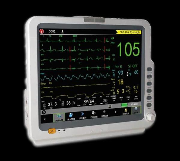 Quality 17" LCD screen Portable Patient Monitor , 5 leads Icu Monitoring System for sale