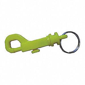 Quality Personalized Plastic Key Holder Key Clip 2-5/8 In Bolt Snap Split Key Ring Yellow Color for sale