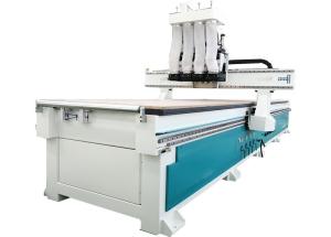China Multi Double Head 4 Spindles Automatic 3D Wood Carving Cnc Router 1325 2030 2040 1530 Cnc Nesting Machining Center wholesale