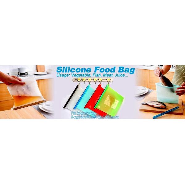 Airtight Seal Food Storage Container Versatile Reusable Silicone Food Preservation Bag,Custom Logo Zip Lock Reusable Sil