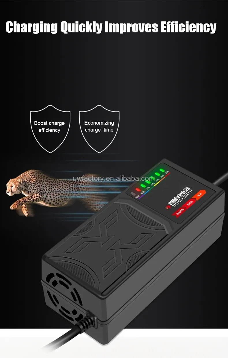 Smart Charger 110V 120V 220V 230V 240V 96V 20AH Lead Acid Charger 48V 72V 32AH Automatic Identification 100-240V/0.9A