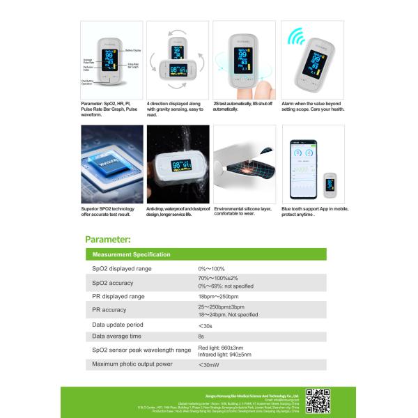 55g Digital Fingertip Pulse Oximeter With Dry Batteries